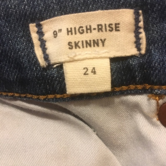 Madewell 9" High-rise Skinny Jeans In Allegra Wash: Rip And Repair, Sz 24 - Picture 9 of 16
